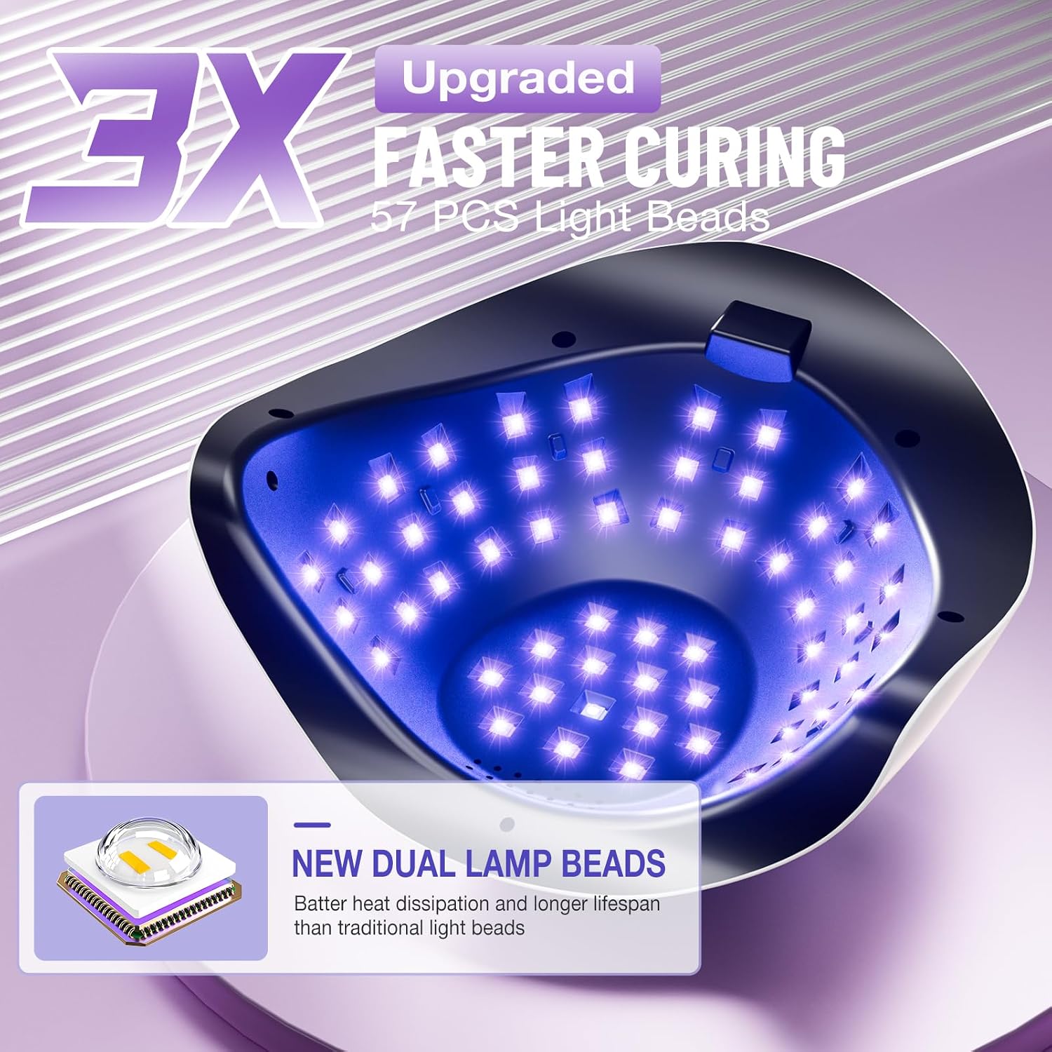 LadyMisty 268W UV LED nail lamp with LCD display and handle - 2