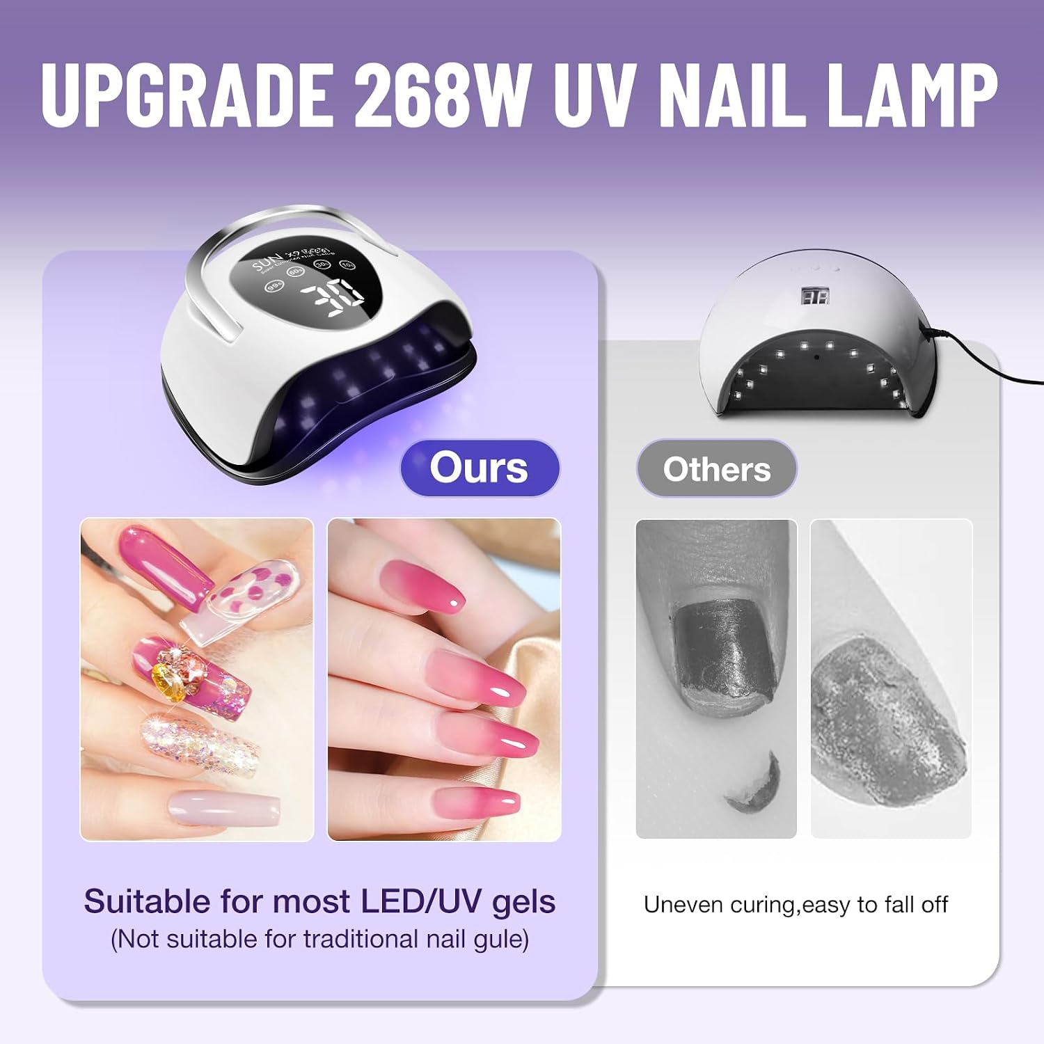 LadyMisty 268W UV LED nail lamp with LCD display and handle - 3