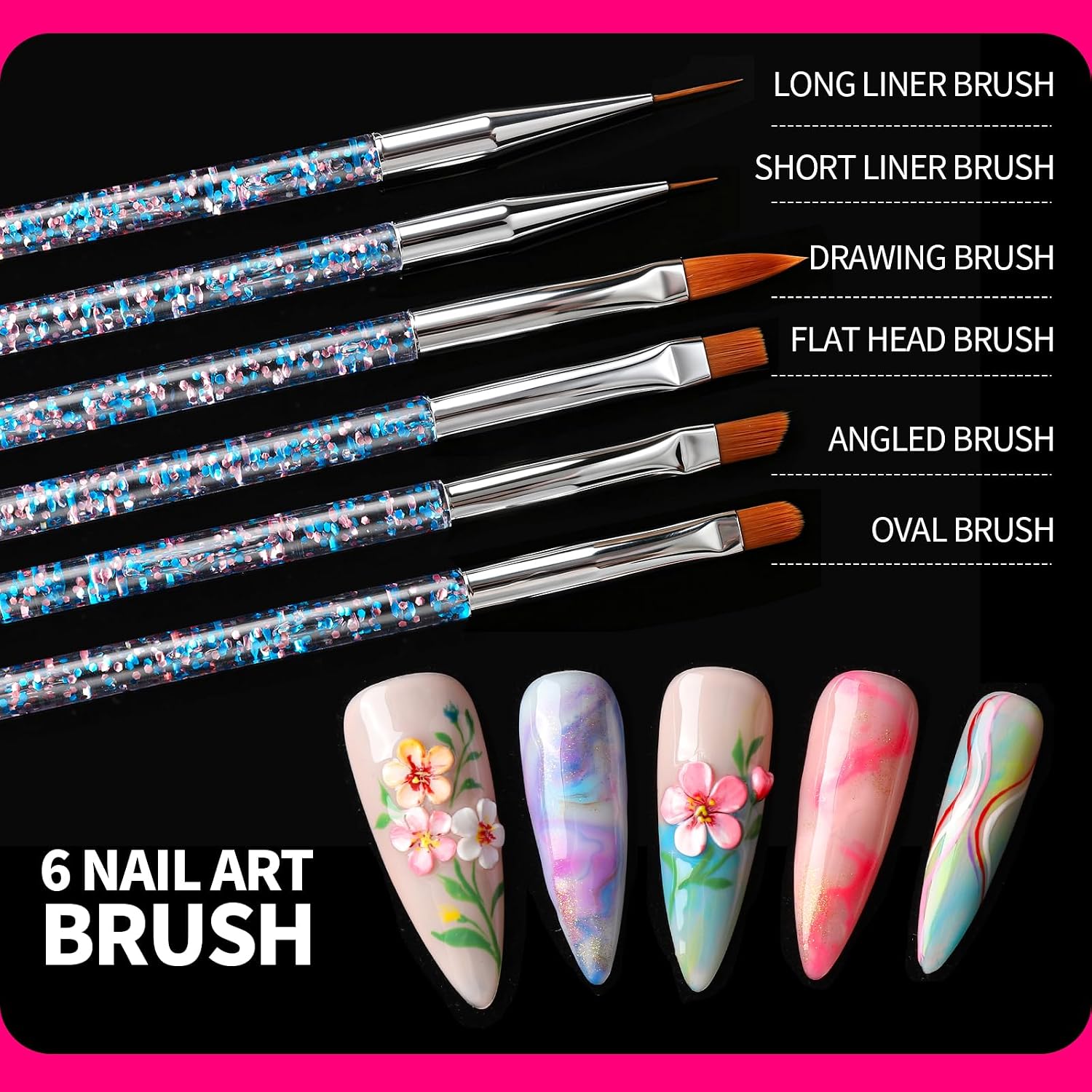 Fandamei 3D sculpting gel nail kit with chrome powders, brushes and charms - 4