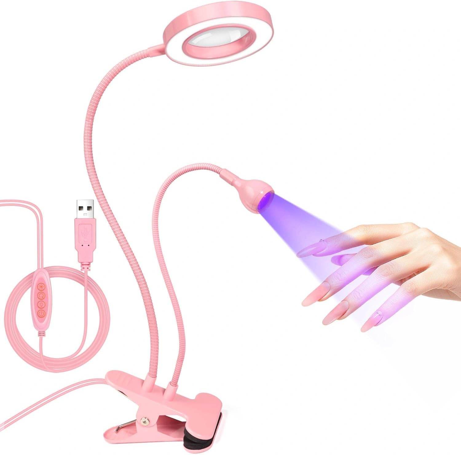Dual-Head UV LED Nail Lamp — Gooseneck Flash Cure