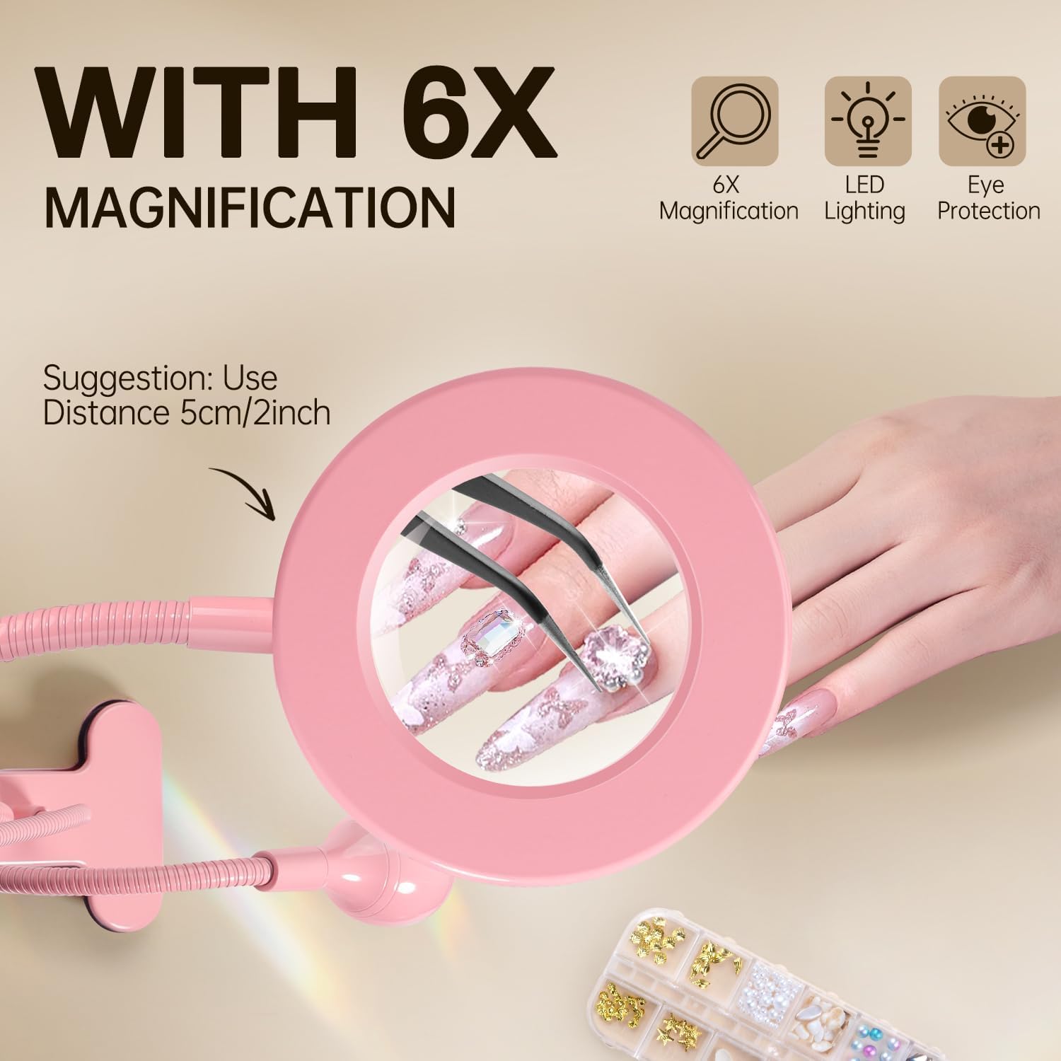 AORAEM dual-head UV LED nail lamp with gooseneck clip - 3