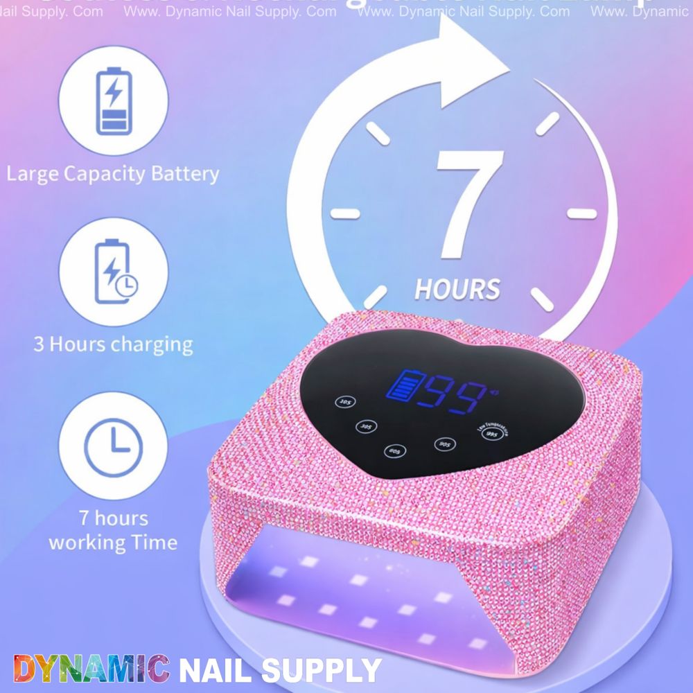 Pink rhinestone 72W cordless lamp - 5