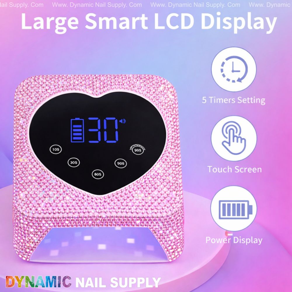 Pink rhinestone 72W cordless lamp - 7