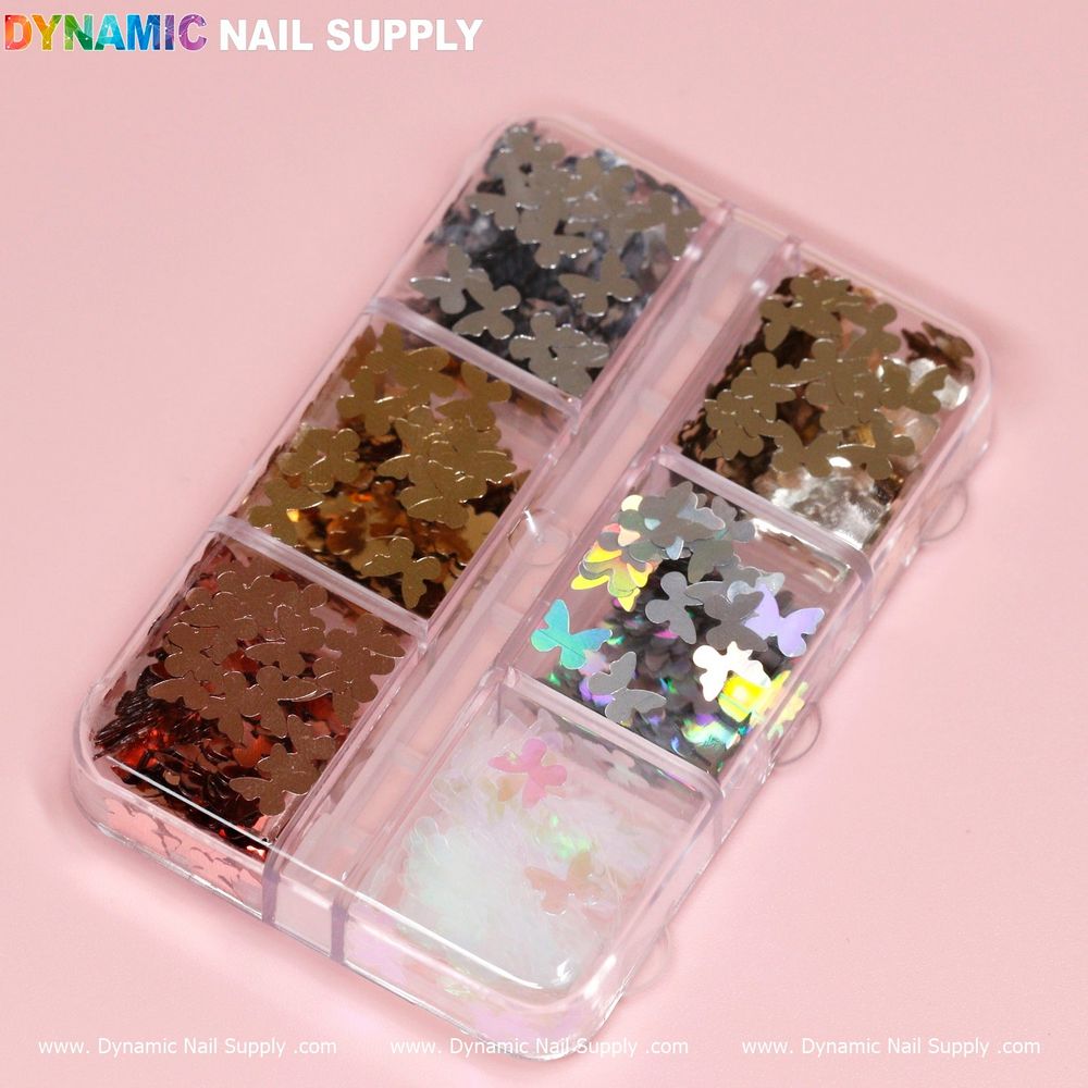 gold silver rose-gold butterfly sequins - 3