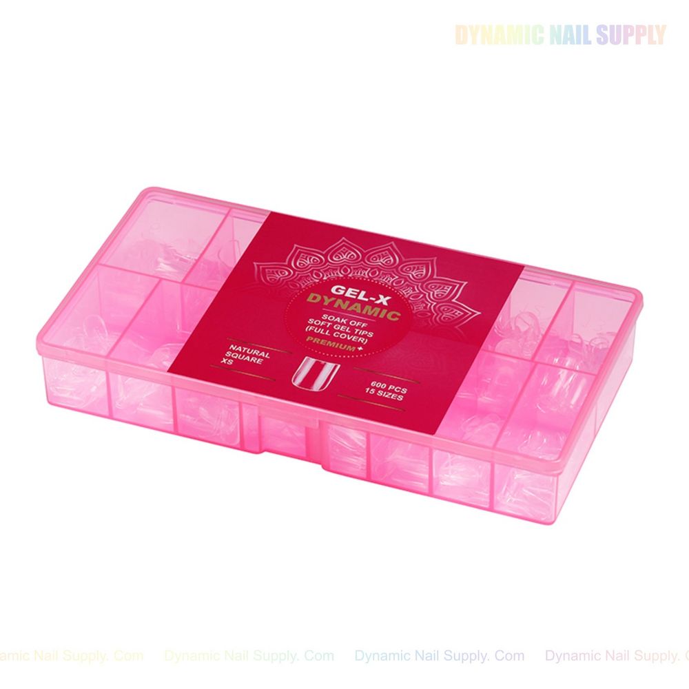 natural square soft-gel tips pink box - 3