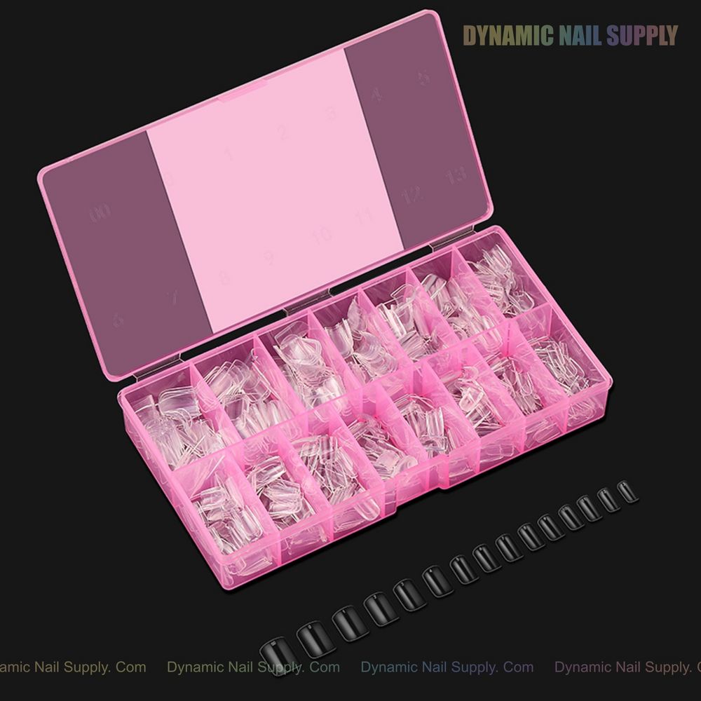 natural square soft-gel tips pink box - 4