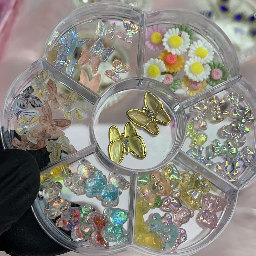resin butterfly teddy bear nail charms - 2