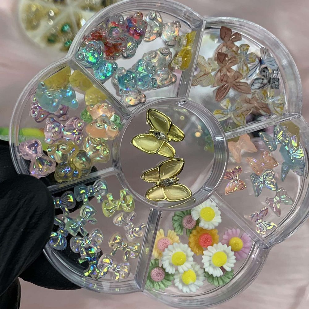 resin butterfly teddy bear nail charms - 3
