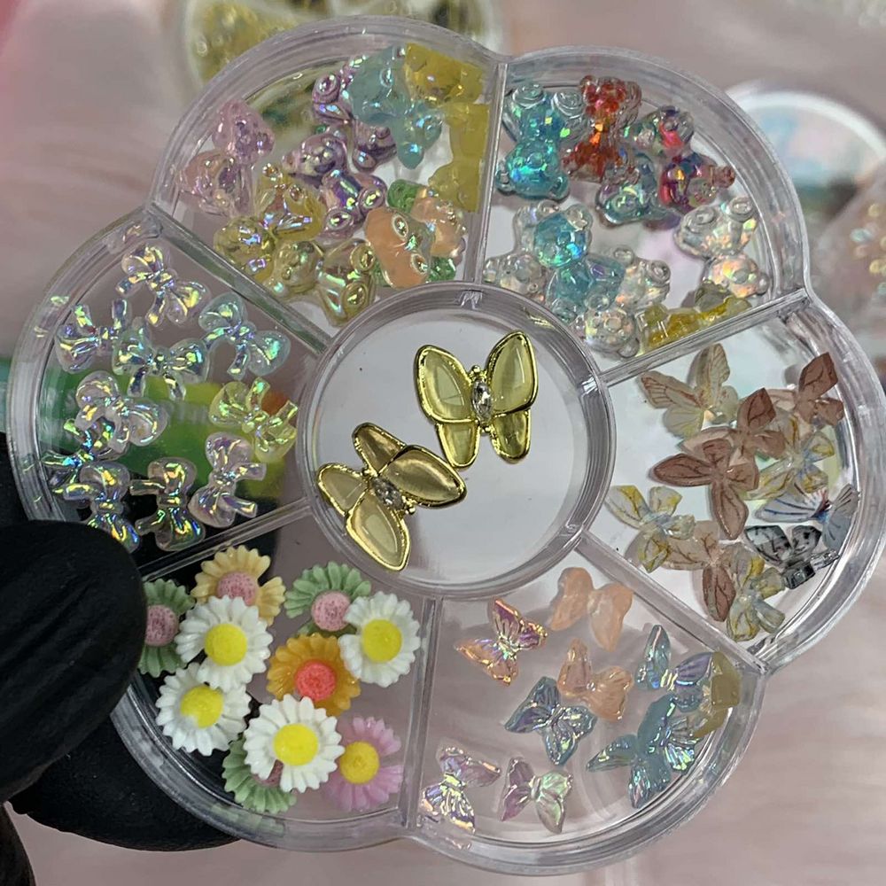 resin butterfly teddy bear nail charms - 4