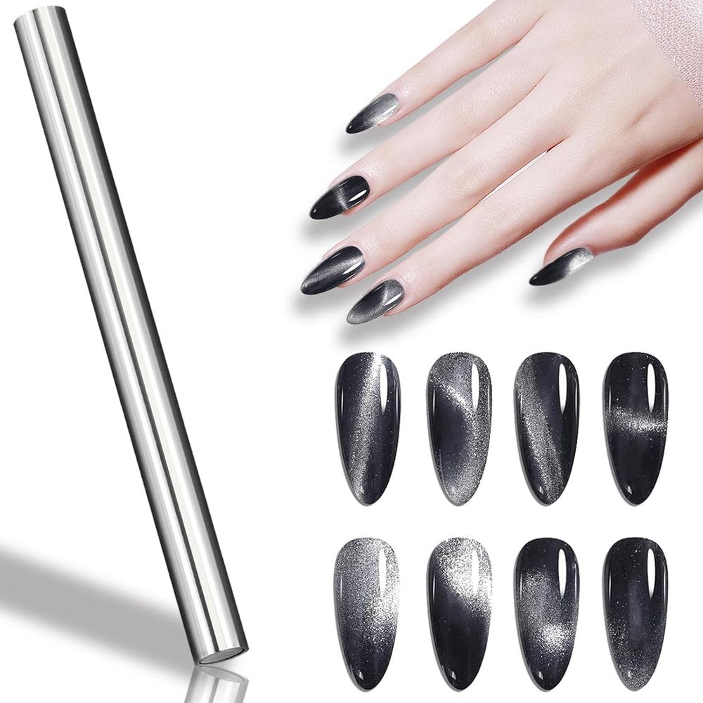 Silver reflective cat eye gel polish - 9