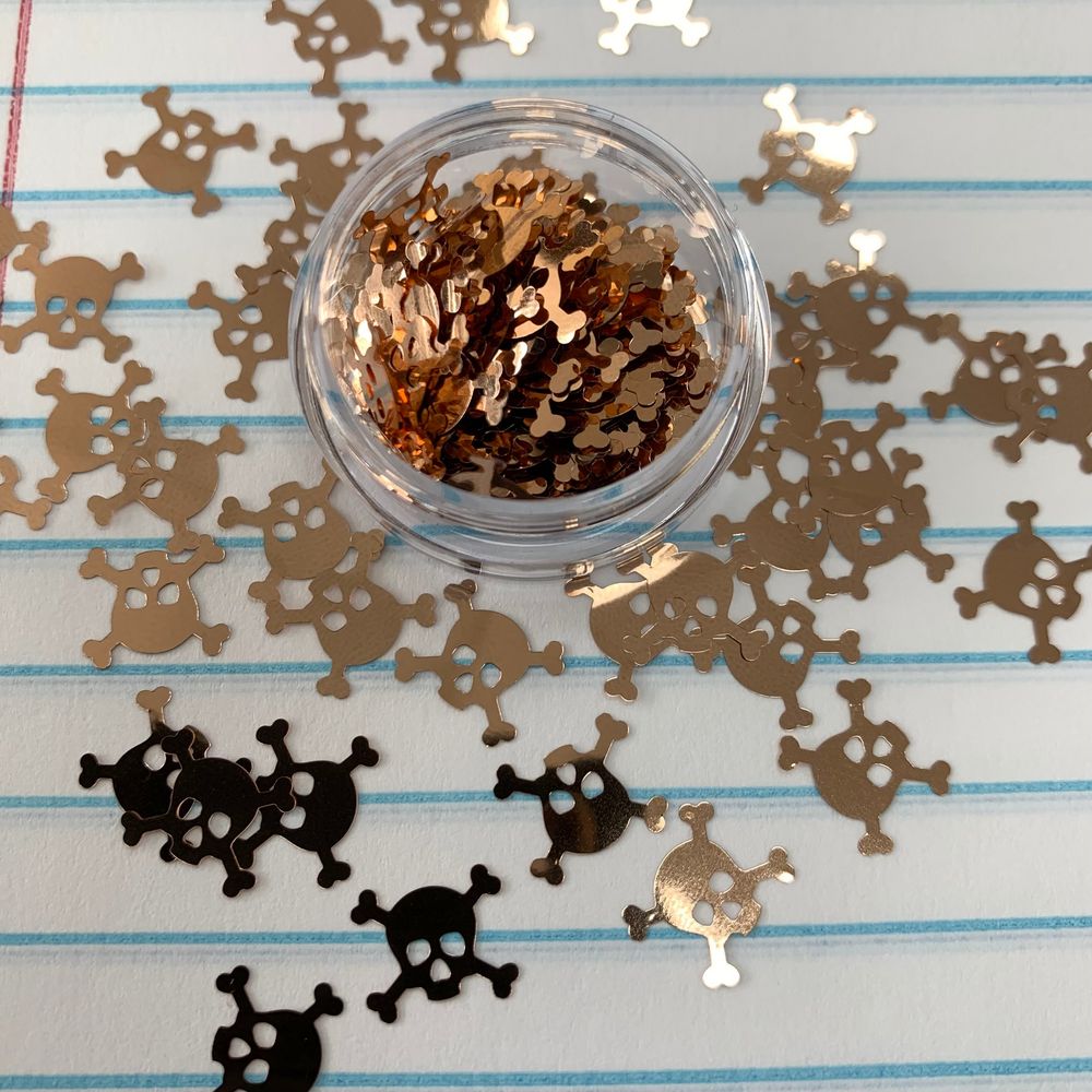 black pink gold skull glitters - 2