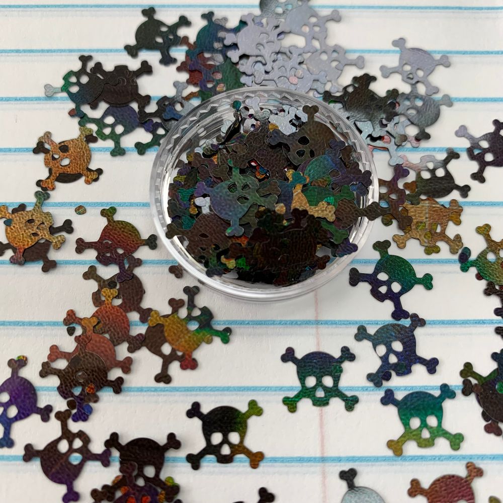 black pink gold skull glitters - 3