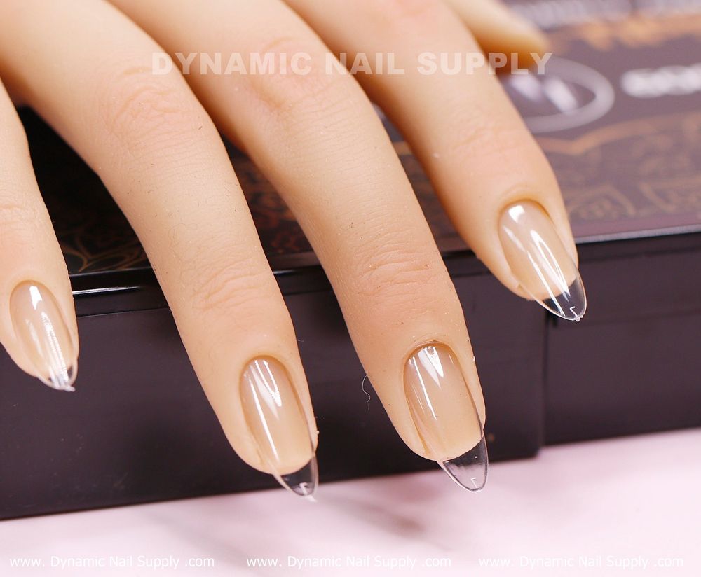 Medium almond full cover tips clear - 11