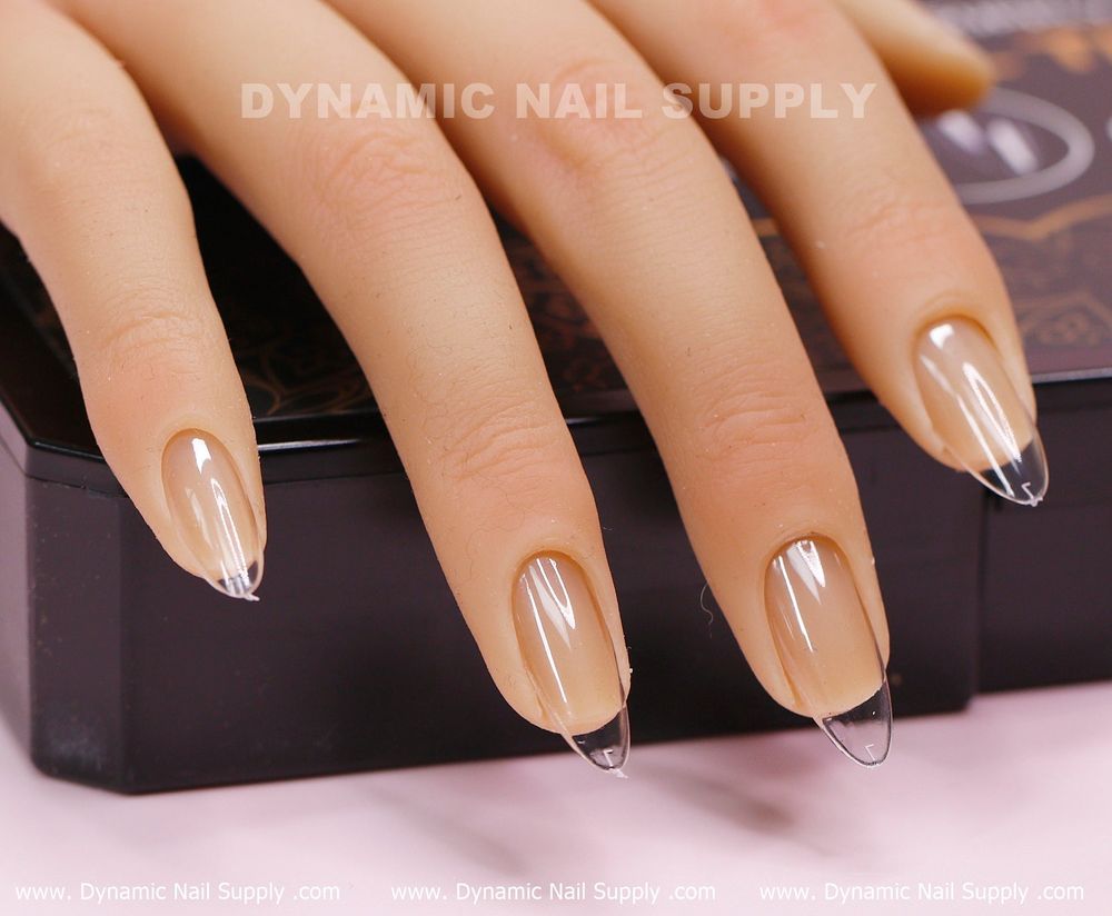Medium almond full cover tips clear - 13