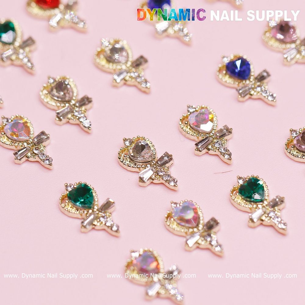mixed heart rhinestone charms pack - 11