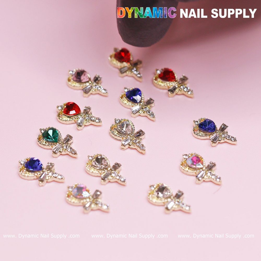 mixed heart rhinestone charms pack - 2